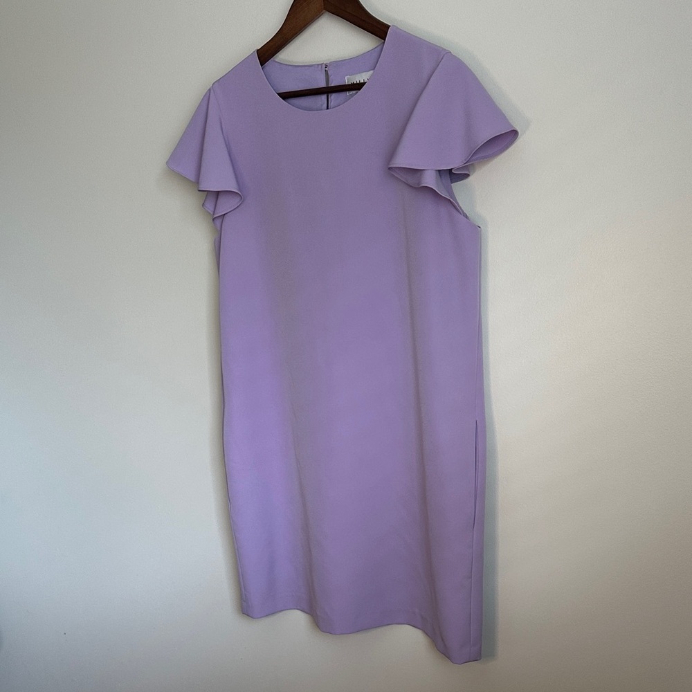 Milly Lavender Purple Flutter Sleeve Dress with Pockets - Picture 5 of 8